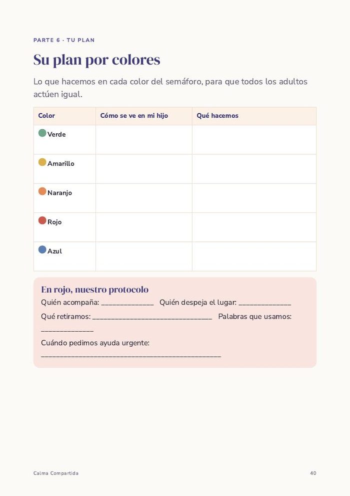 Página: su plan por colores
